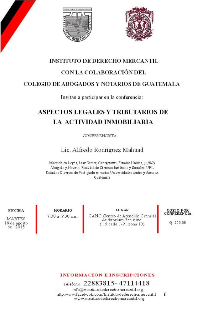 ASPECTOS  LEGALES Y TRIBUTARIOS DE LA ACTIVIDAD INMOBILIARIA  2015