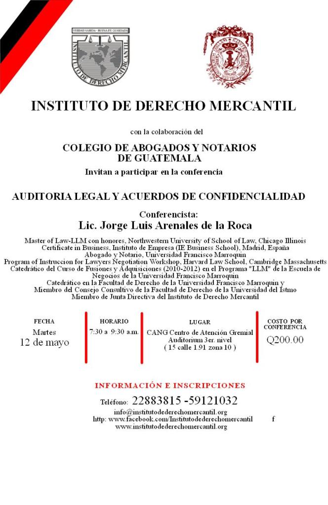 AUDITORIA LEGAL Y ACUERDOS DE CONFIDENCIALIDAD 2015