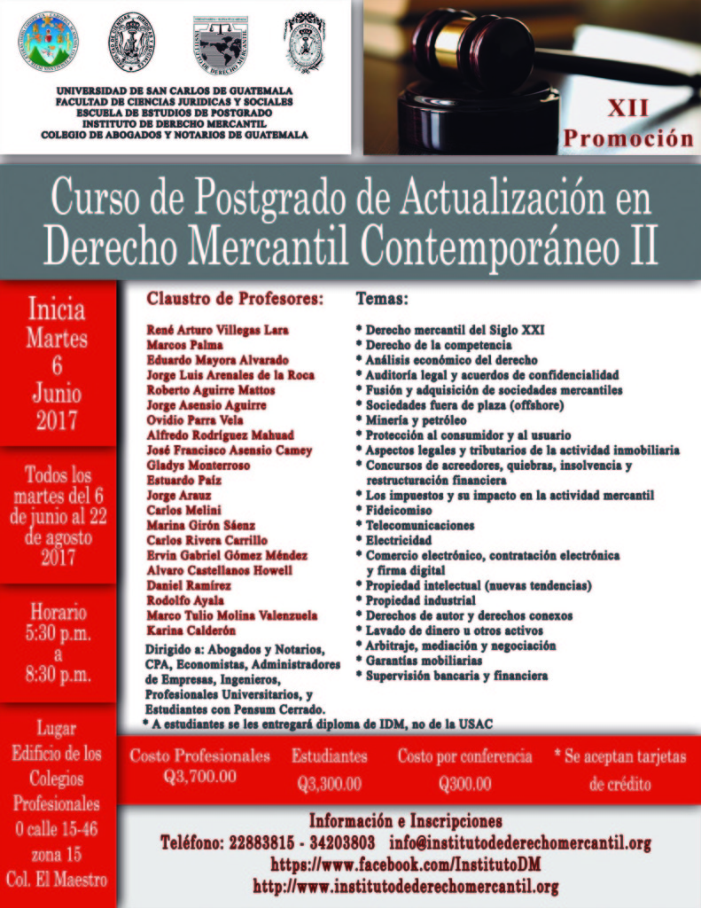 Afiche derecho contemporáneo 2017