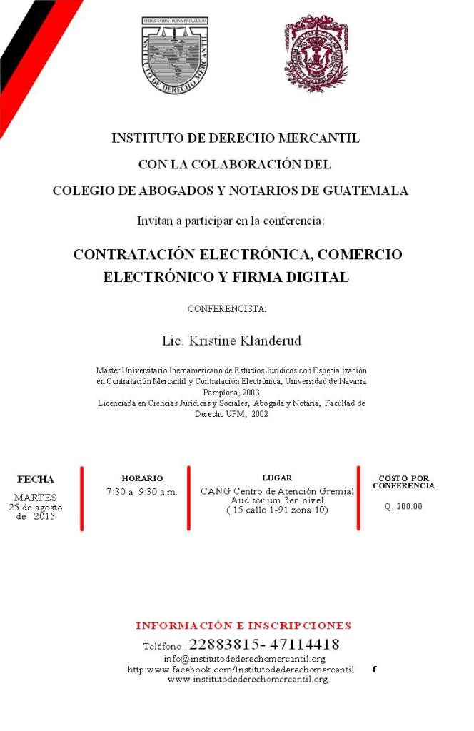 CONTRATACION ELECTRONICA, COMERCIO ELECTRONICO Y FIRMA DIGITAL 2015