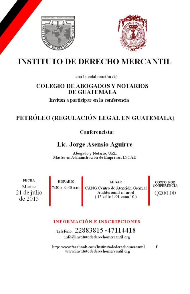PETRÓLEO (REGULACIÓN LEGAL EN GUATEMALA) 2015