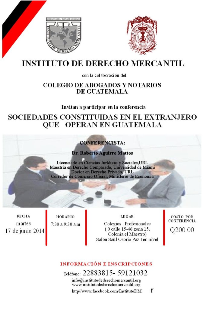 SOCIEDADES CONSTITUIDAS EN EL EXTRANJERO QUE OPERAN EN GUATEMALA 2014